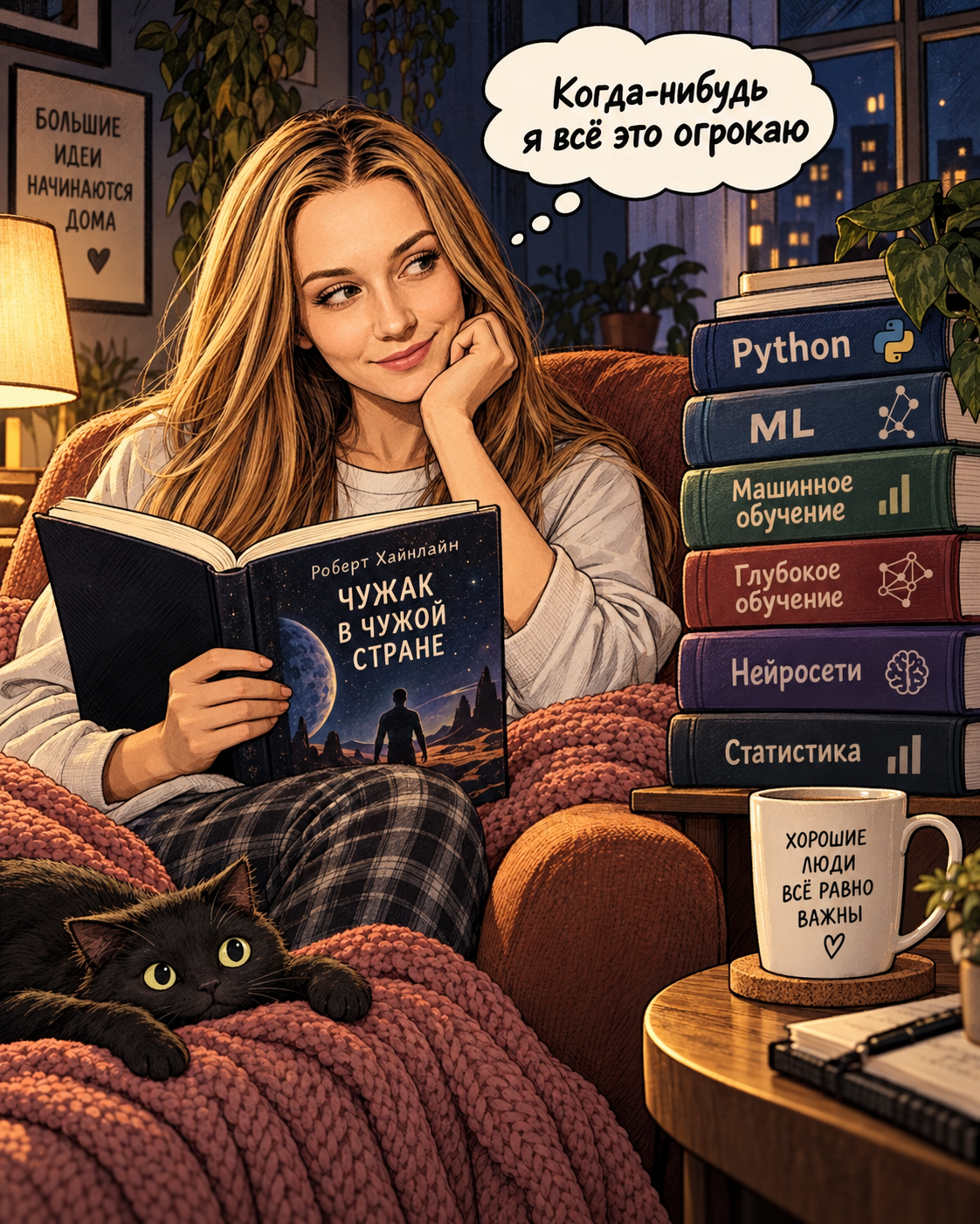  Когда учебник уже не лезет, можно хотя бы оставаться рядом с темой. Я всё это огрокаю, но со временем  